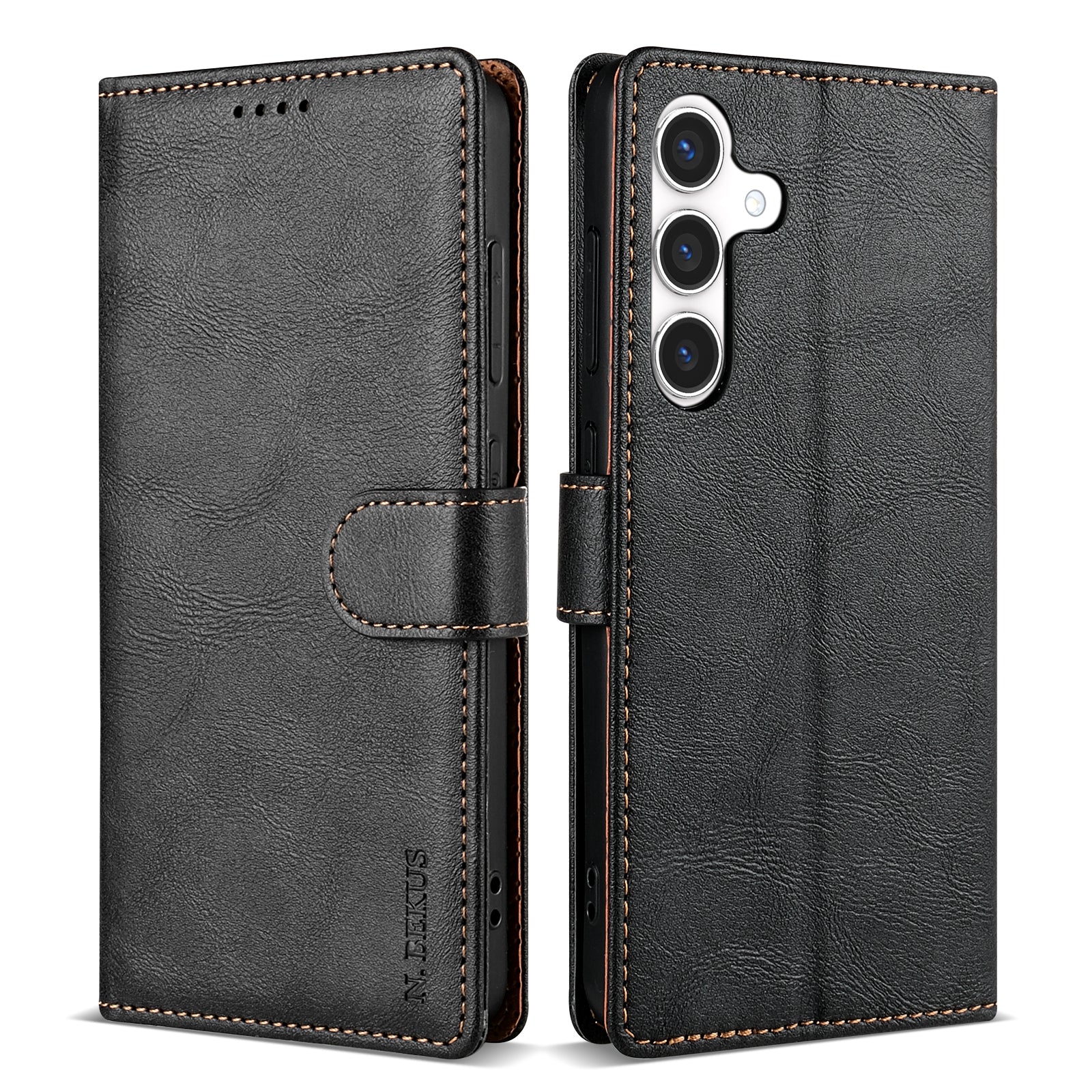 N.BEKUS CSJ-001 For Samsung Galaxy A16 4G / 5G Stand Case PU Leather Wallet Phone Cover - Black