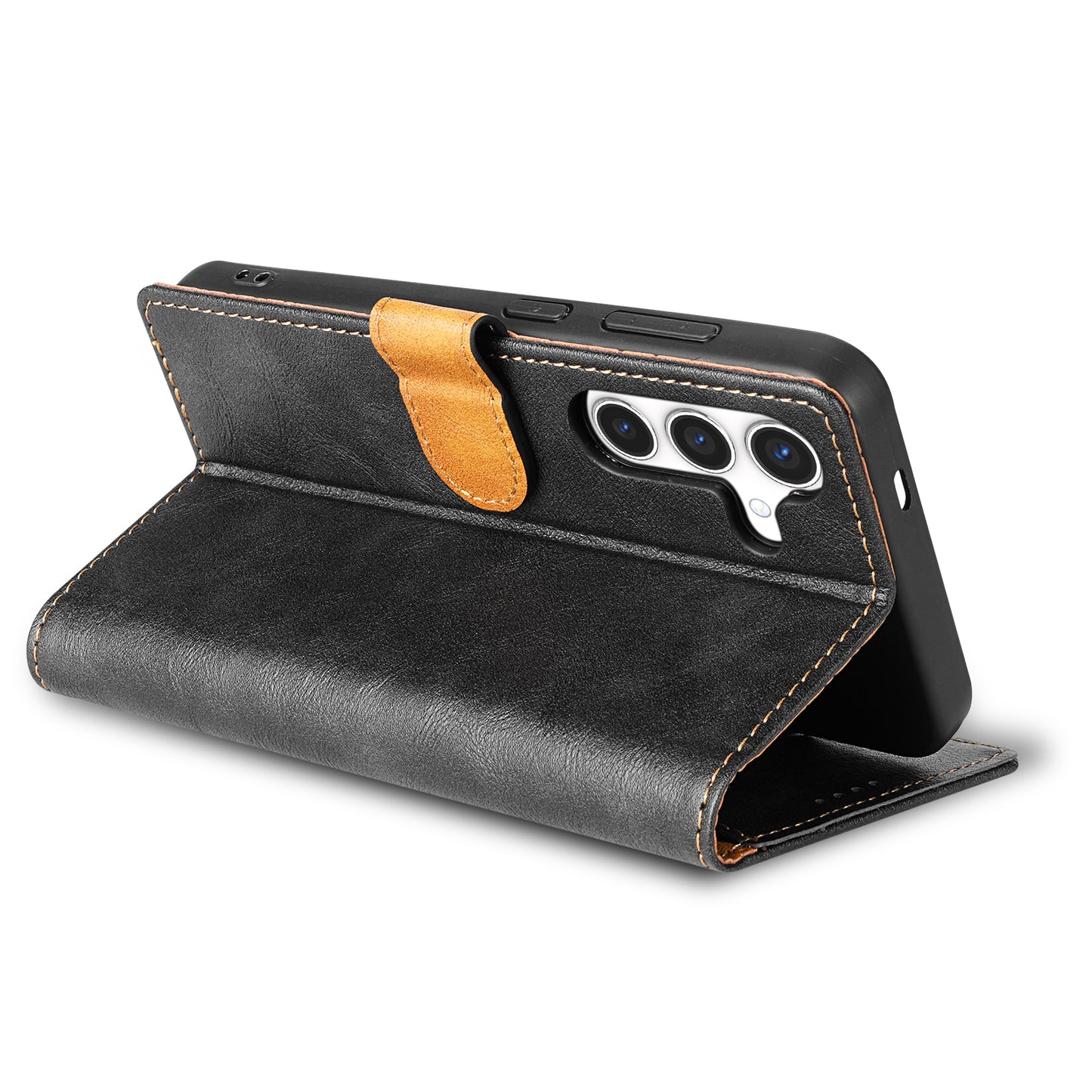 N.BEKUS CSJ-001 For Samsung Galaxy A16 4G / 5G Stand Case PU Leather Wallet Phone Cover - Black