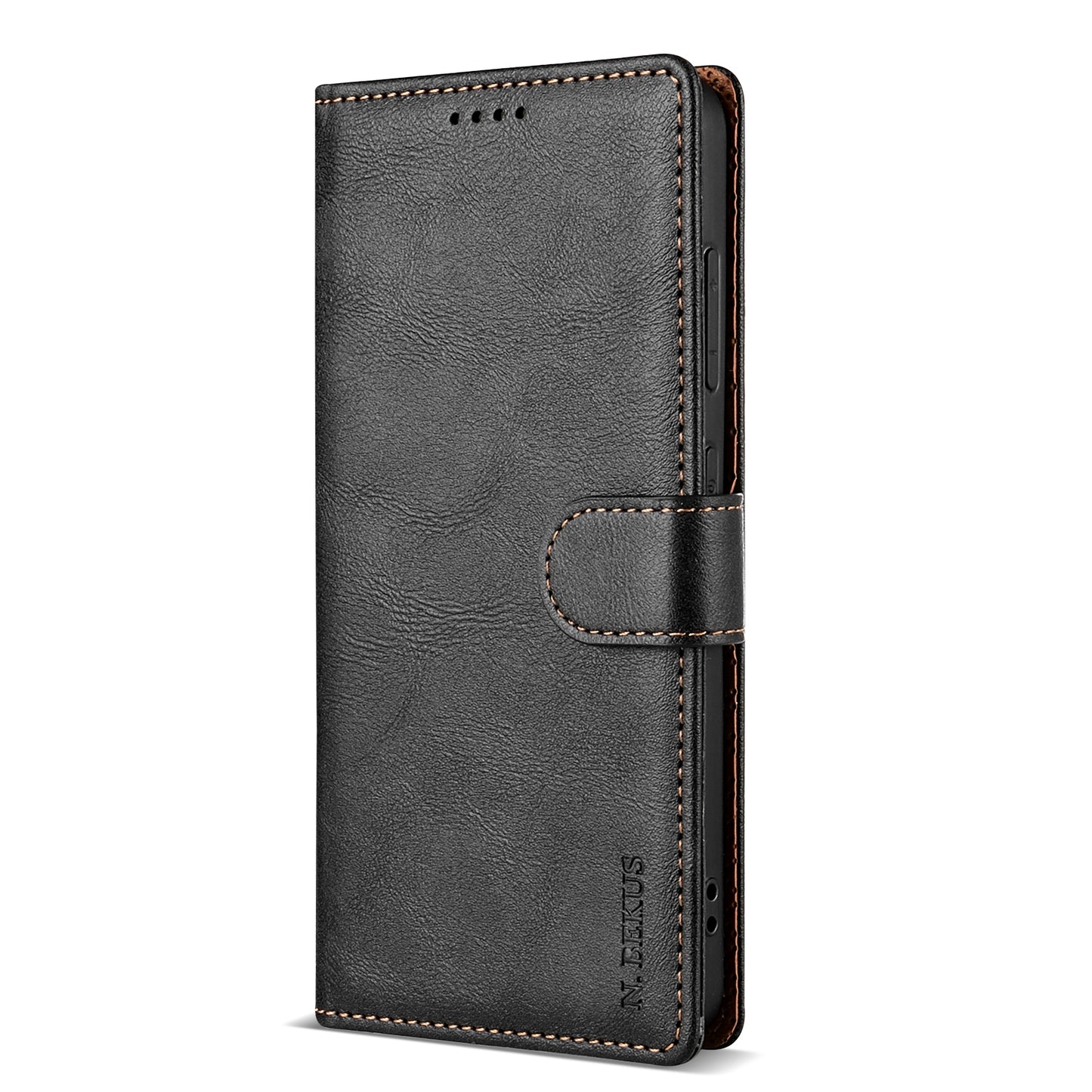 N.BEKUS CSJ-001 For Samsung Galaxy A16 4G / 5G Stand Case PU Leather Wallet Phone Cover - Black