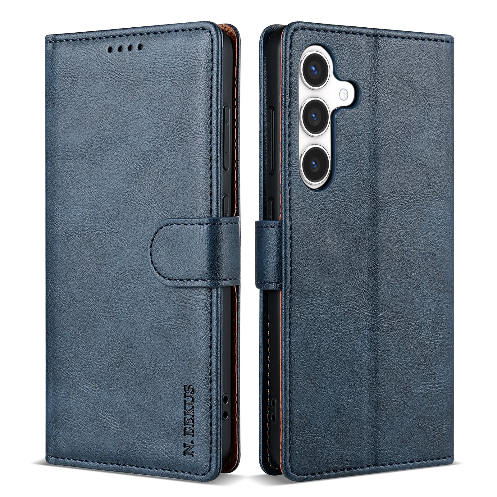 N.BEKUS CSJ-001 For Samsung Galaxy A16 4G / 5G Stand Case PU Leather Wallet Phone Cover - Blue