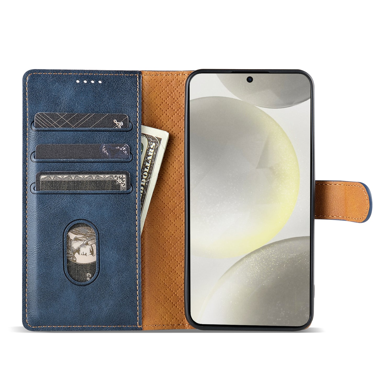 N.BEKUS CSJ-001 For Samsung Galaxy A16 4G / 5G Stand Case PU Leather Wallet Phone Cover - Blue
