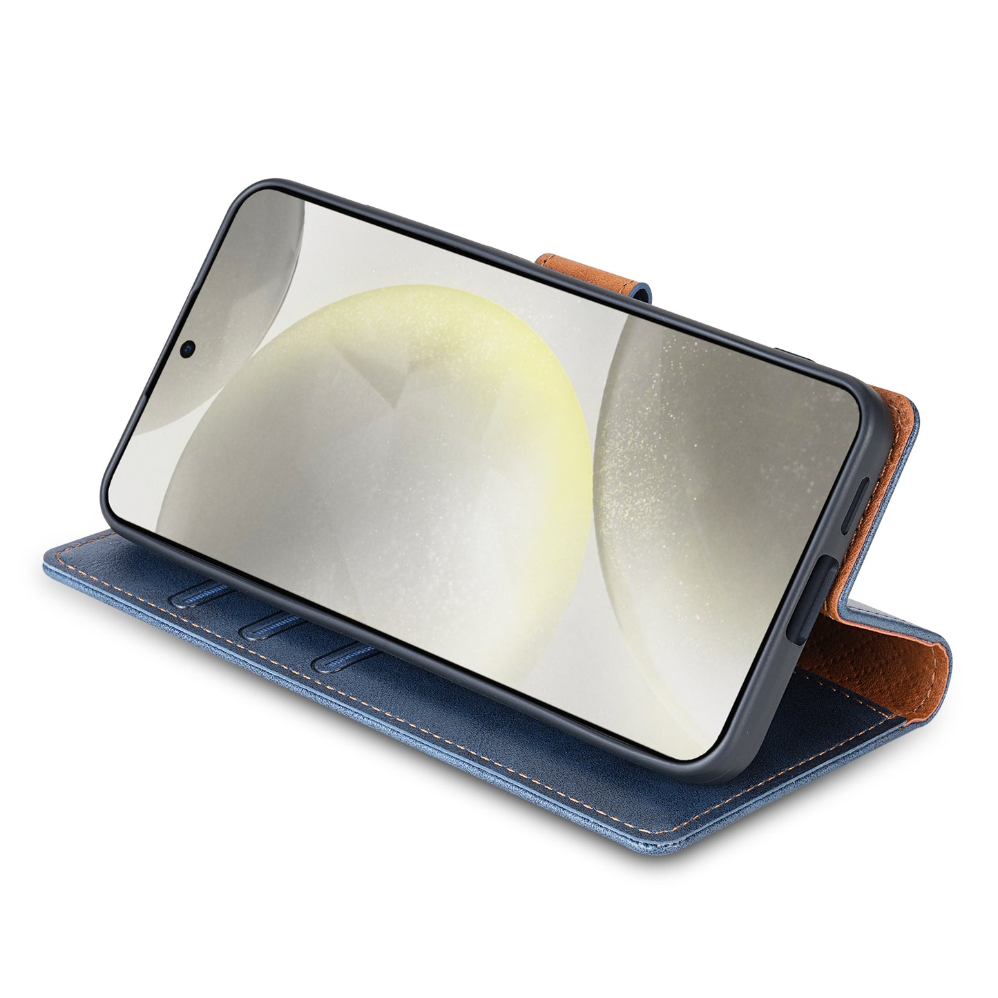 N.BEKUS CSJ-001 For Samsung Galaxy A16 4G / 5G Stand Case PU Leather Wallet Phone Cover - Blue