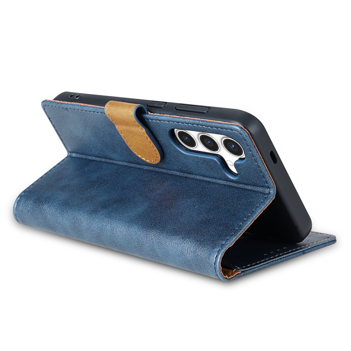 N.BEKUS CSJ-001 For Samsung Galaxy A16 4G / 5G Stand Case PU Leather Wallet Phone Cover - Blue