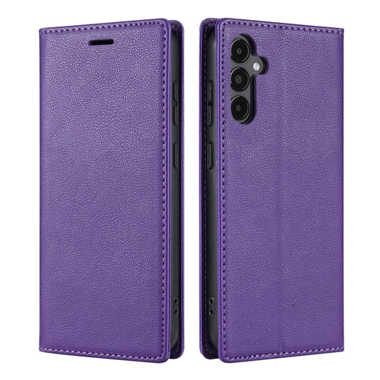 For Samsung Galaxy A16 4G / 5G Wallet Case Magnetic Closure PU Leather Phone Cover - Purple