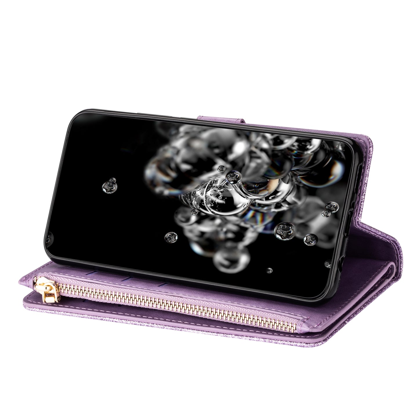 For Samsung Galaxy A16 5G  /  4G Case Starry Sky Carving Leather Wallet Phone Cover - Purple