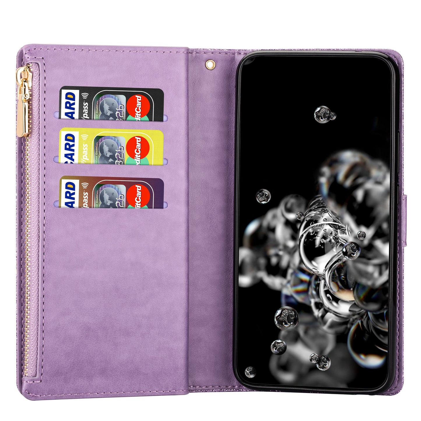 For Samsung Galaxy A16 5G  /  4G Case Starry Sky Carving Leather Wallet Phone Cover - Purple