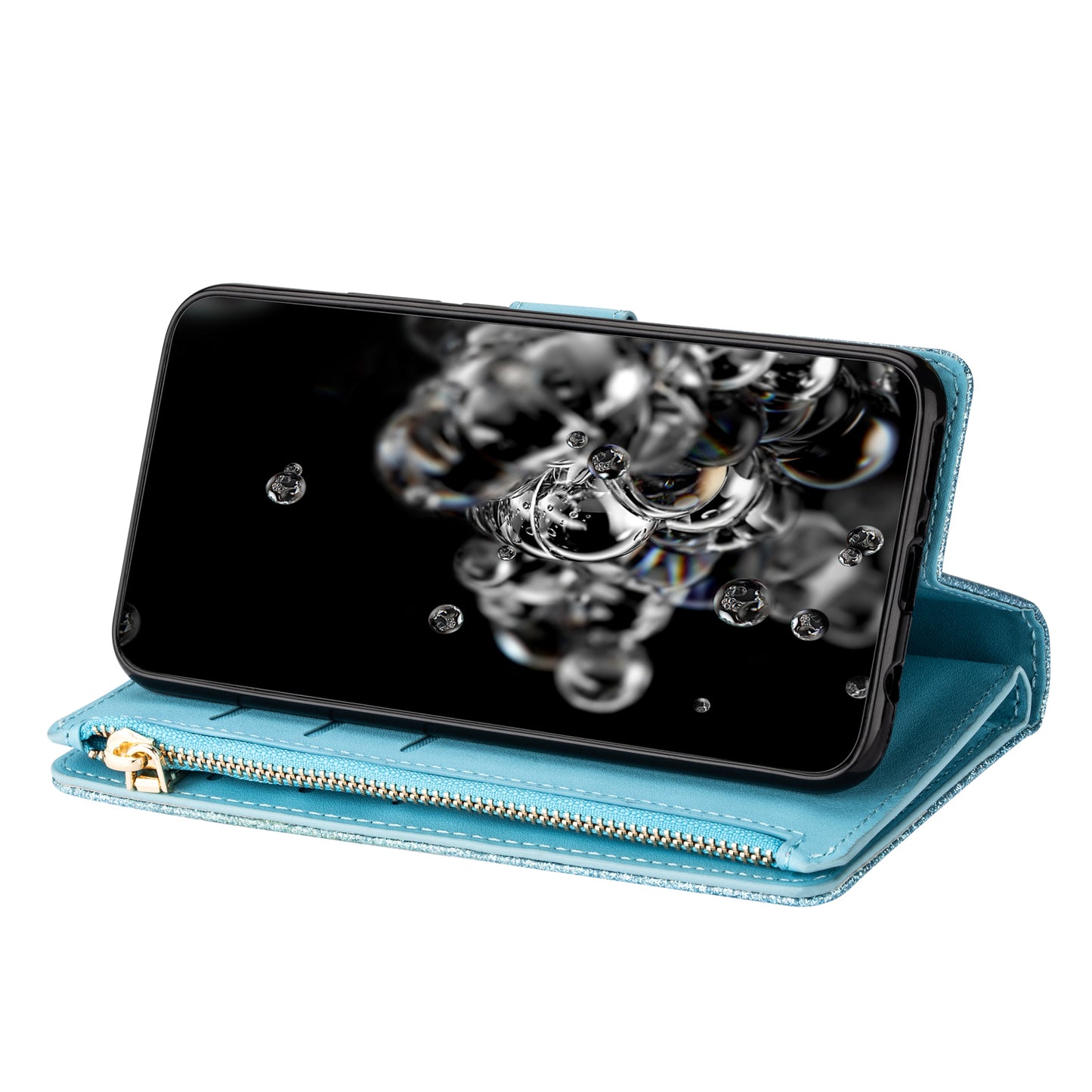 For Samsung Galaxy A16 5G  /  4G Case Starry Sky Carving Leather Wallet Phone Cover - Blue