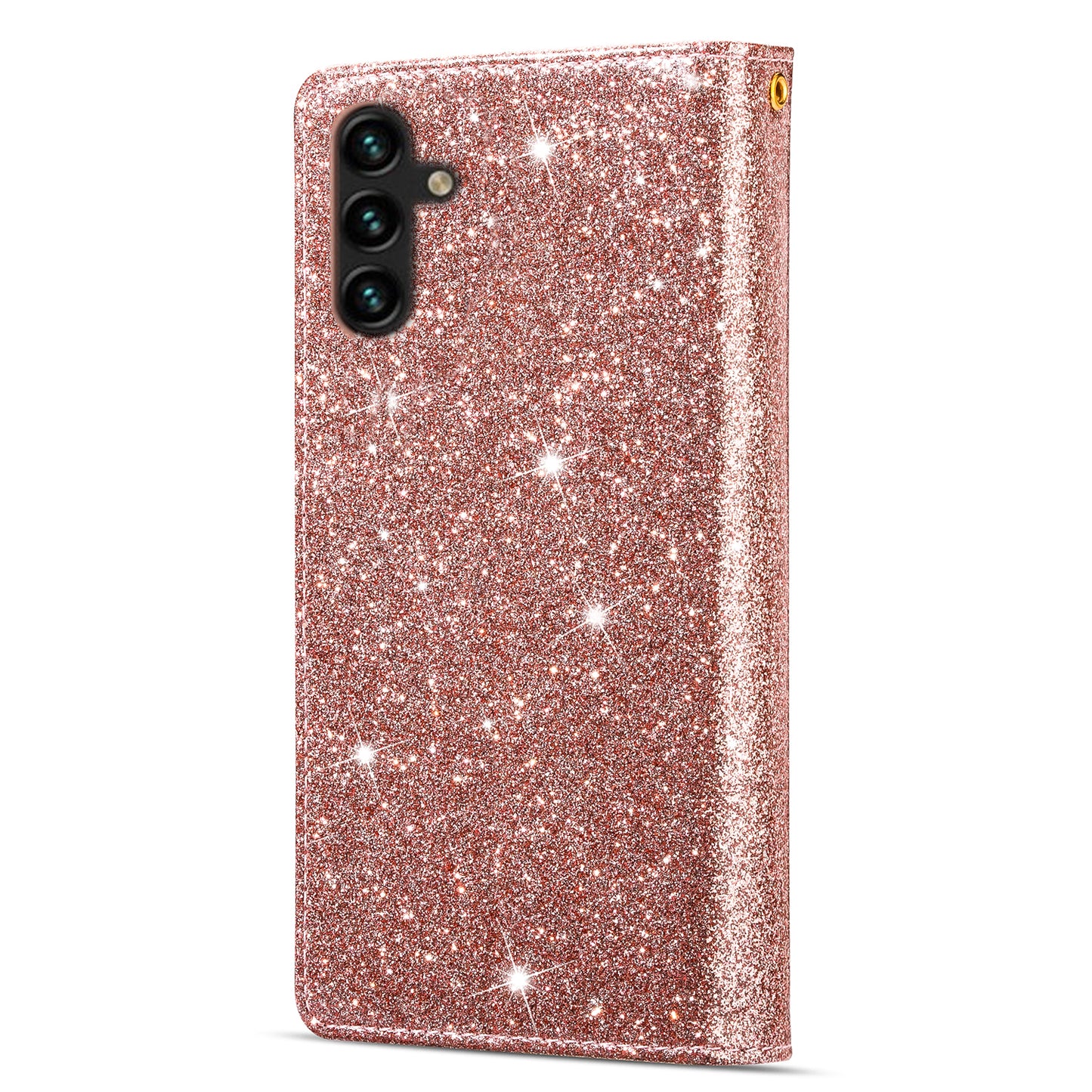 For Samsung Galaxy A16 5G  /  4G Case Starry Sky Carving Leather Wallet Phone Cover - Rose Gold