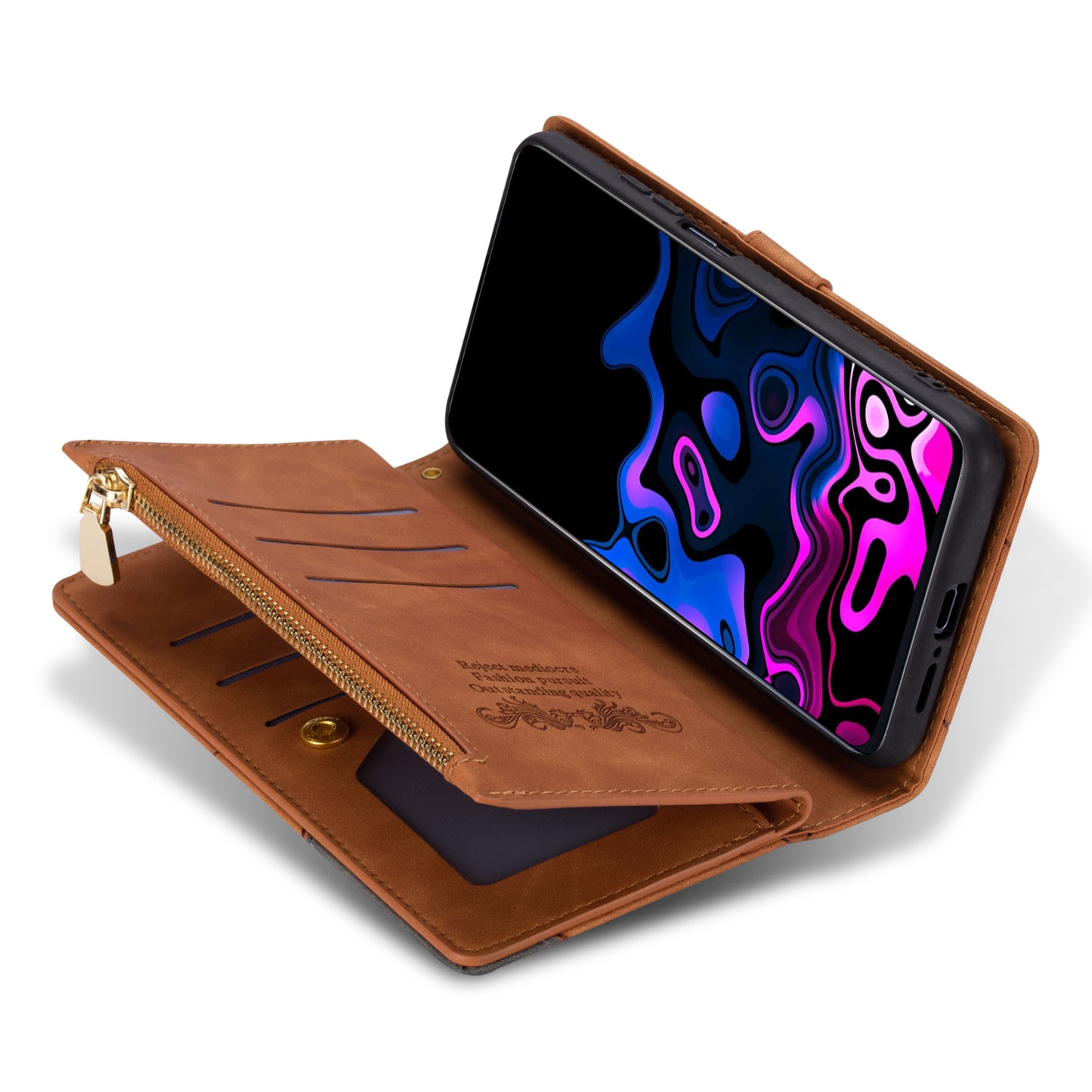 For Samsung Galaxy A16 4G / 5G Wallet Case Color Splicing Leather Phone Cover with Stand - Brown