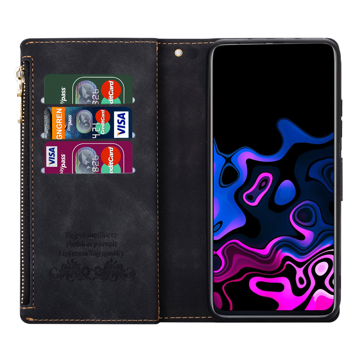 For Samsung Galaxy A16 4G / 5G Wallet Case Color Splicing Leather Phone Cover with Stand - Black