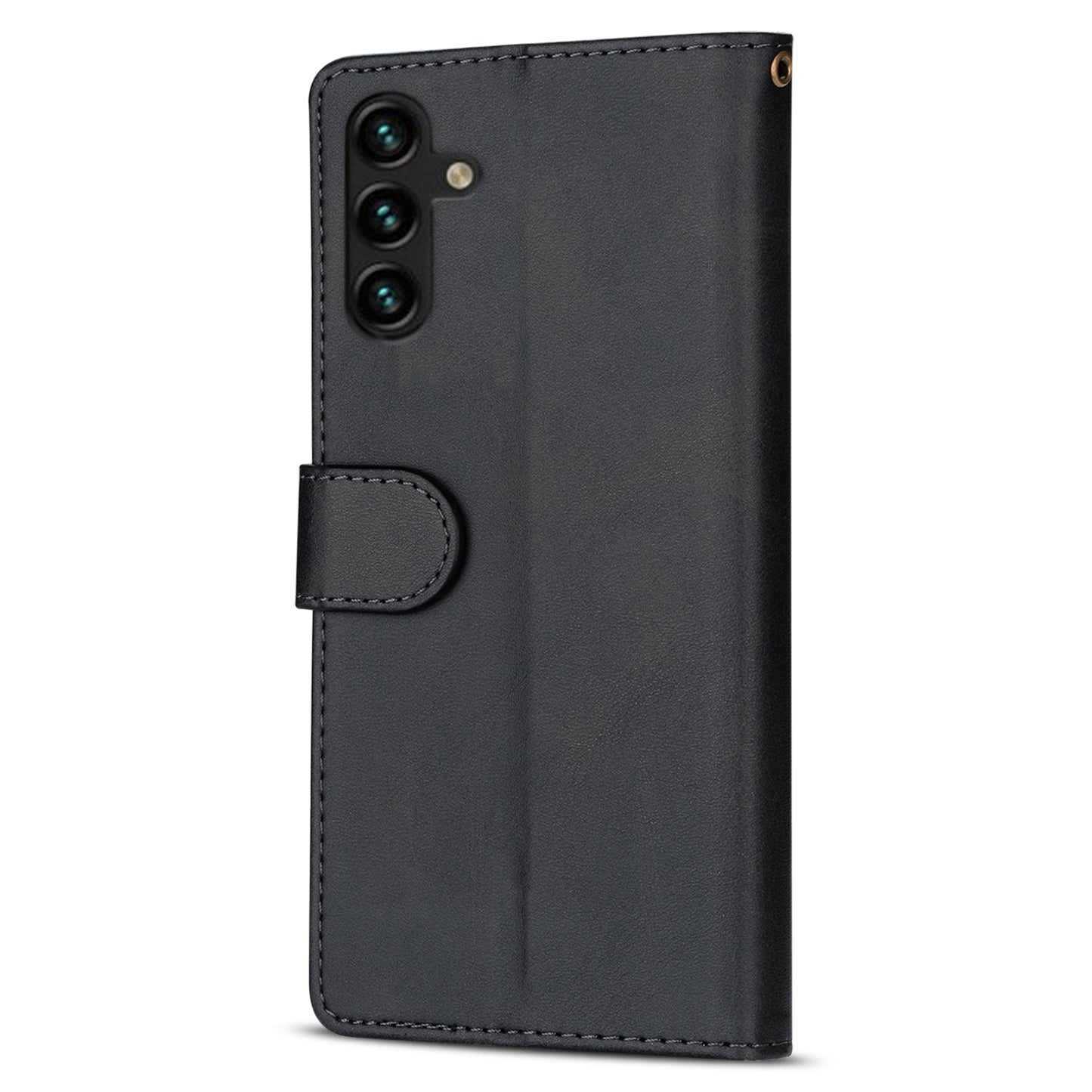 For Samsung Galaxy A16 4G / 5G Case Anti-Scratch Zipper Wallet Leather Phone Cover - Black