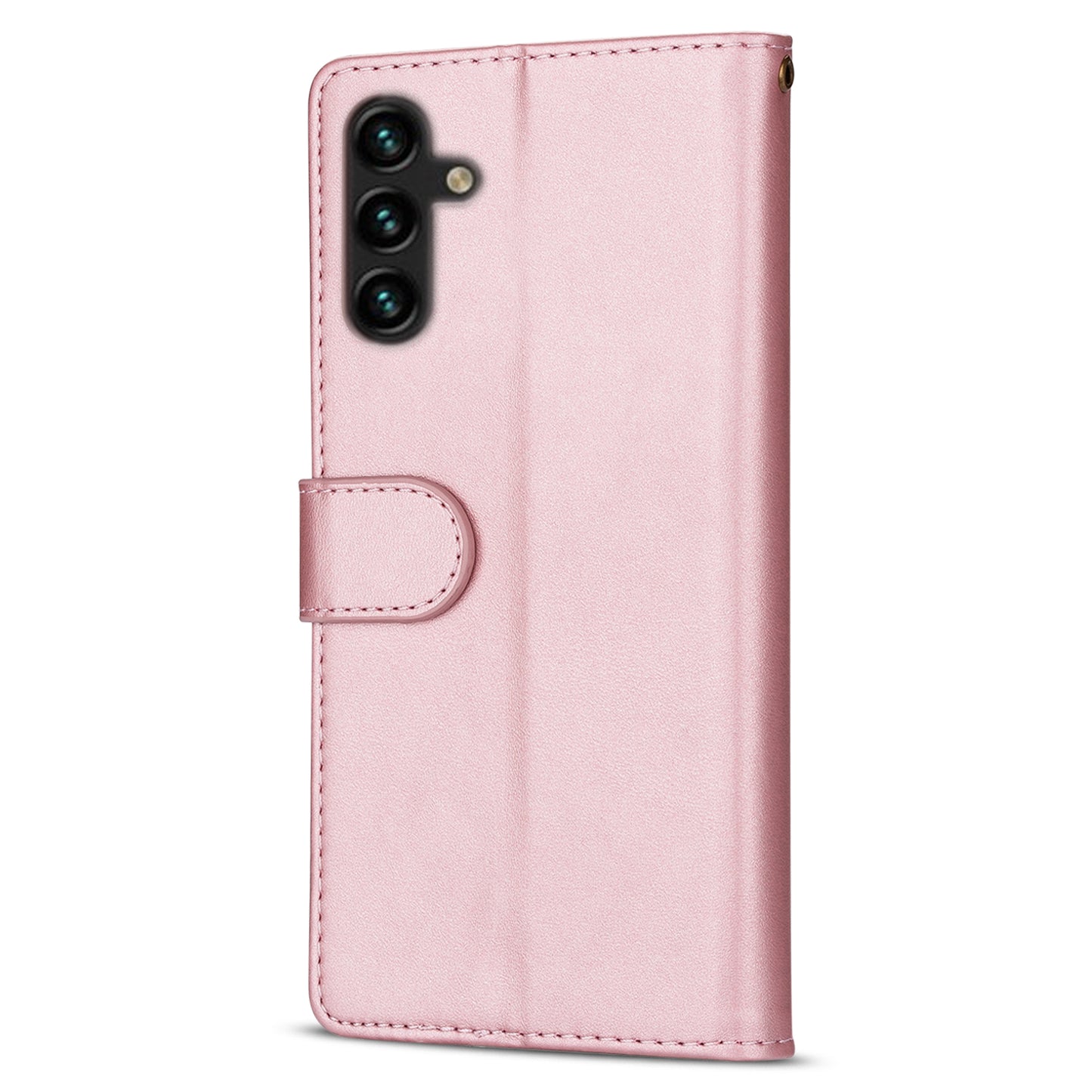 For Samsung Galaxy A16 4G / 5G Case Anti-Scratch Zipper Wallet Leather Phone Cover - Rose Gold