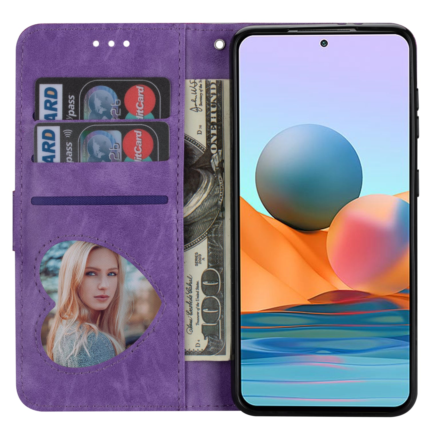 For Samsung Galaxy A16 5G  /  4G Stand Case Glitter Phone Leather Cover Zipper Pocket - Purple