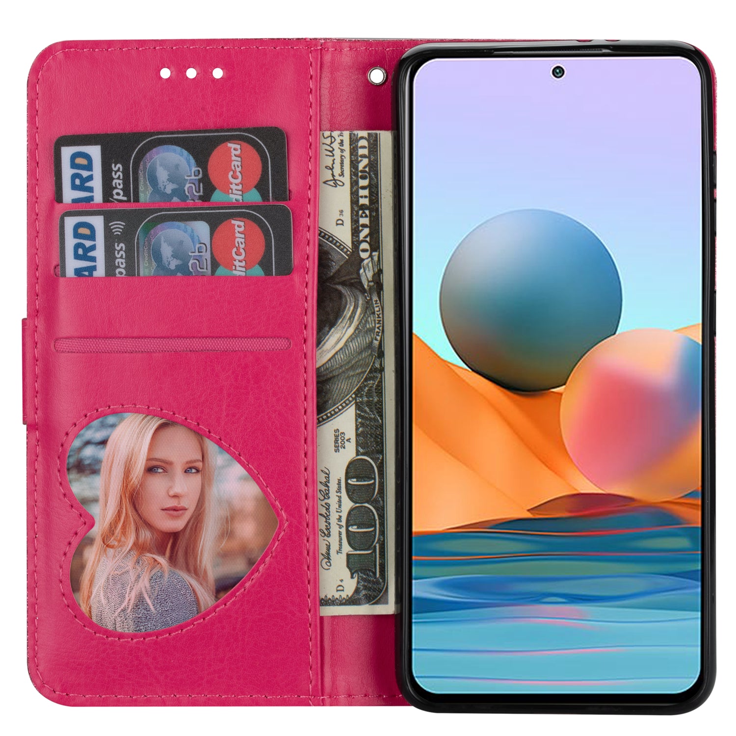 For Samsung Galaxy A16 5G  /  4G Stand Case Glitter Phone Leather Cover Zipper Pocket - Rose