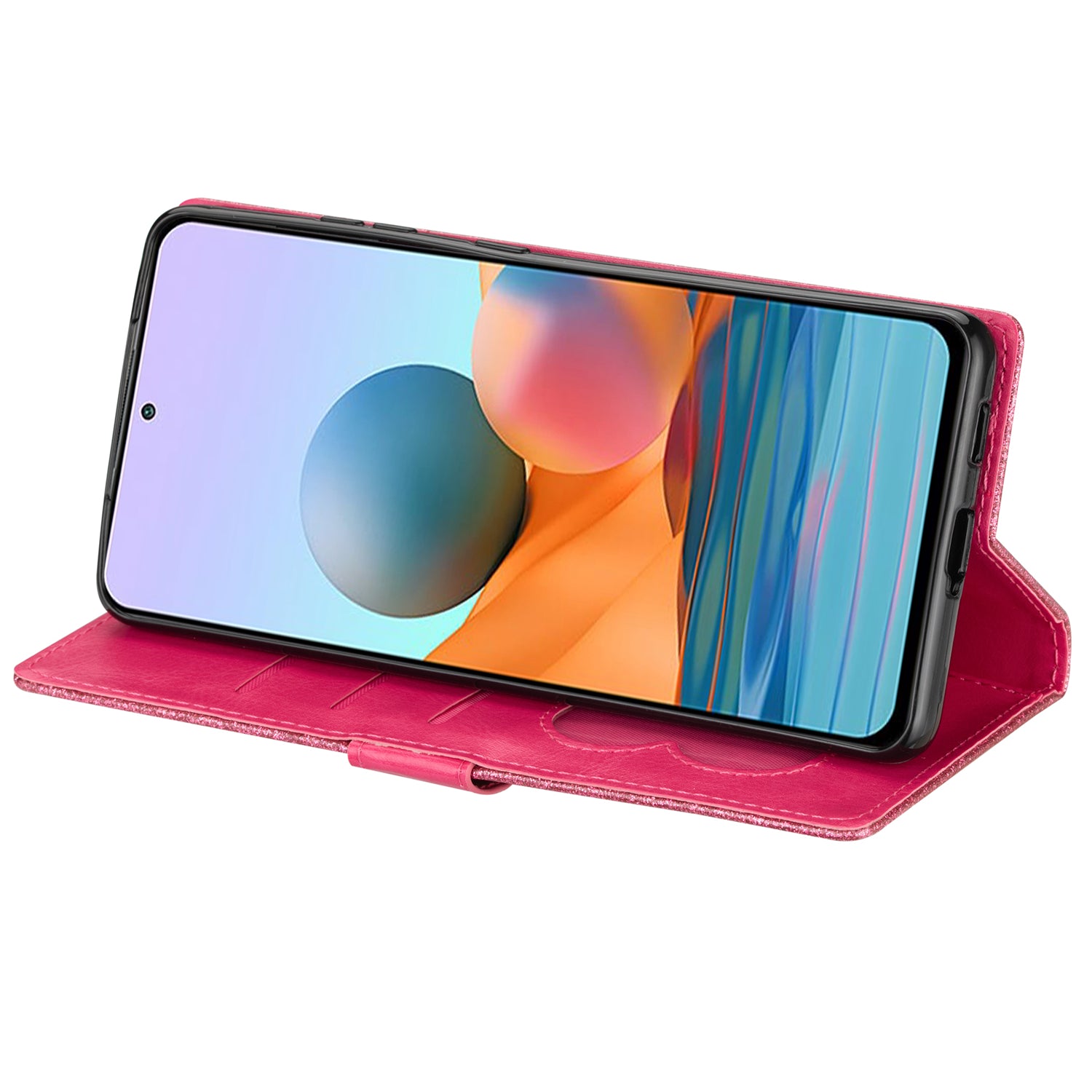 For Samsung Galaxy A16 5G  /  4G Stand Case Glitter Phone Leather Cover Zipper Pocket - Rose