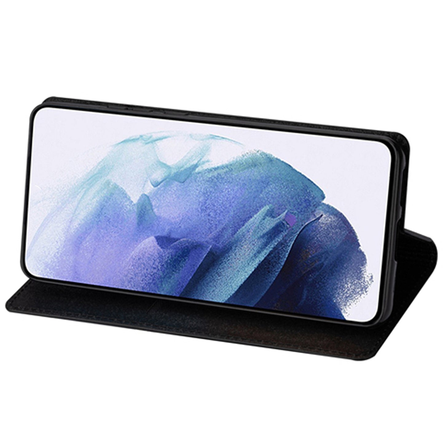 For Samsung Galaxy A16 5G  /  4G Case Glittery PU Leather+TPU Card Slot Phone Cover - Black