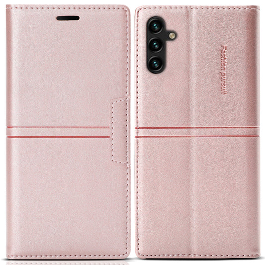 For Samsung Galaxy A16 4G / 5G Wallet Case Magnetic Closing Leather Phone Cover - Rose Gold