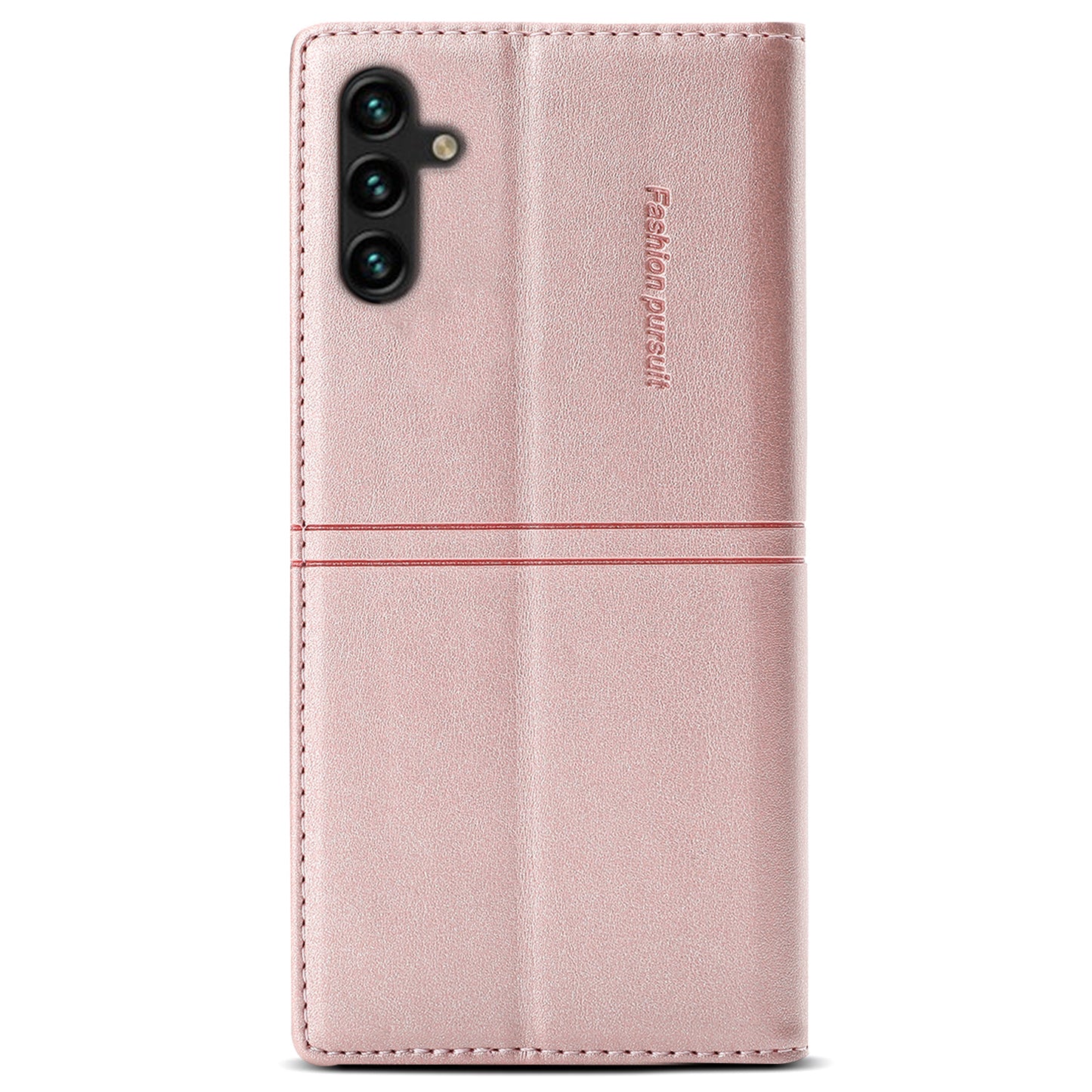 For Samsung Galaxy A16 4G / 5G Wallet Case Magnetic Closing Leather Phone Cover - Rose Gold