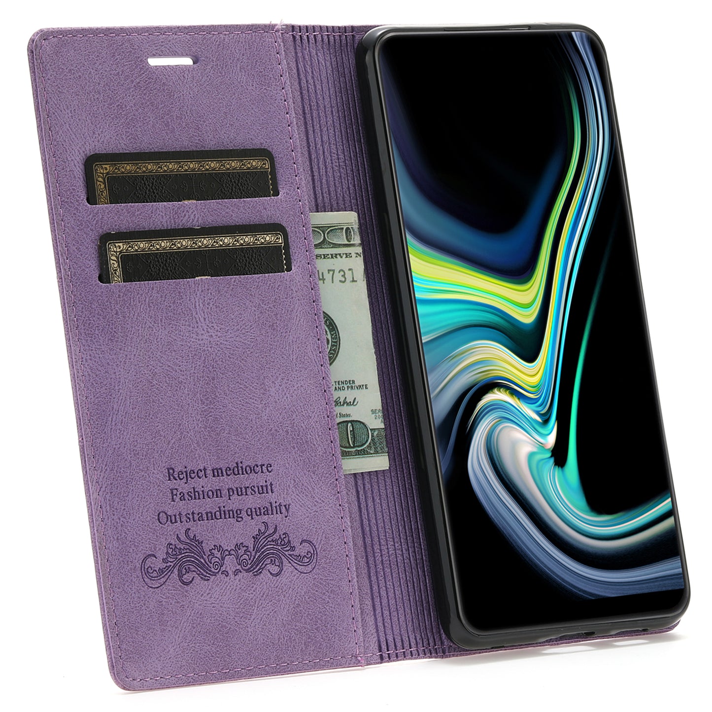 For Samsung Galaxy A16 4G / 5G Wallet Case Magnetic Closing Leather Phone Cover - Purple