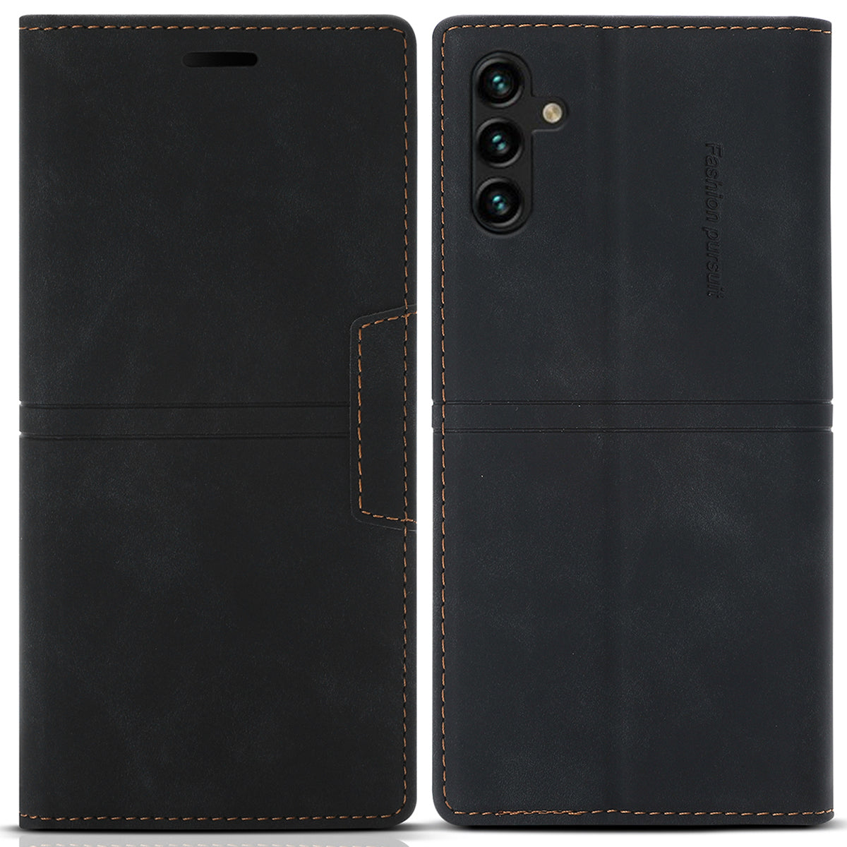 For Samsung Galaxy A16 4G / 5G Wallet Case Magnetic Closing Leather Phone Cover - Black