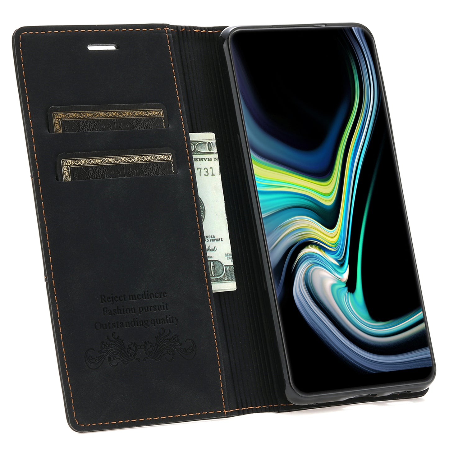 For Samsung Galaxy A16 4G / 5G Wallet Case Magnetic Closing Leather Phone Cover - Black