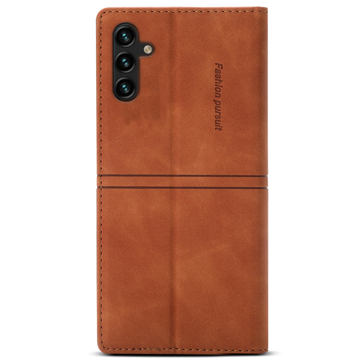 For Samsung Galaxy A16 4G / 5G Wallet Case Magnetic Closing Leather Phone Cover - Brown