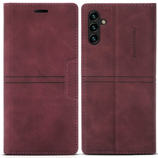 For Samsung Galaxy A16 4G / 5G Wallet Case Magnetic Closing Leather Phone Cover - Wine Red
