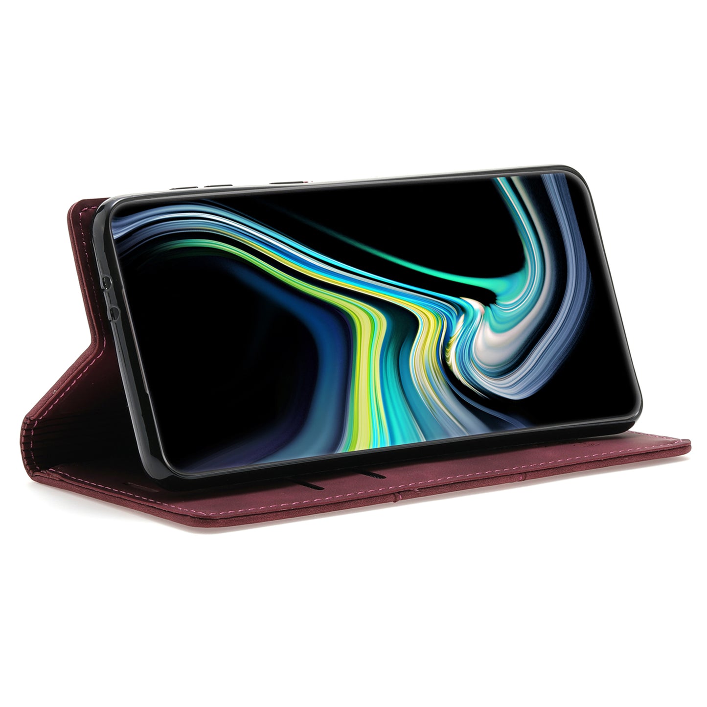 For Samsung Galaxy A16 4G / 5G Wallet Case Magnetic Closing Leather Phone Cover - Wine Red