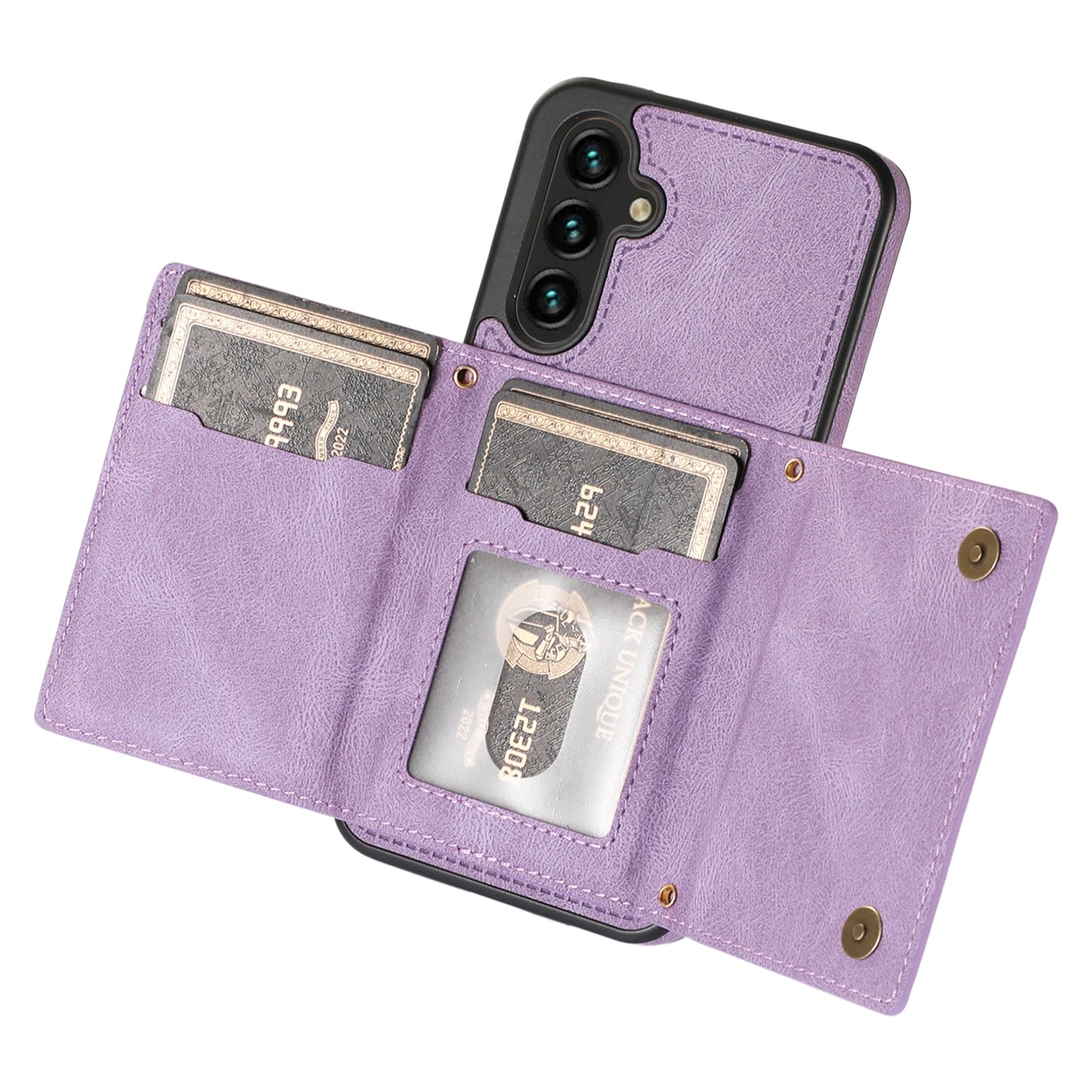 For Samsung Galaxy A16 5G  /  4G Case Wallet RFID Blocking TPU Leather Phone Cover with Lanyard - Purple