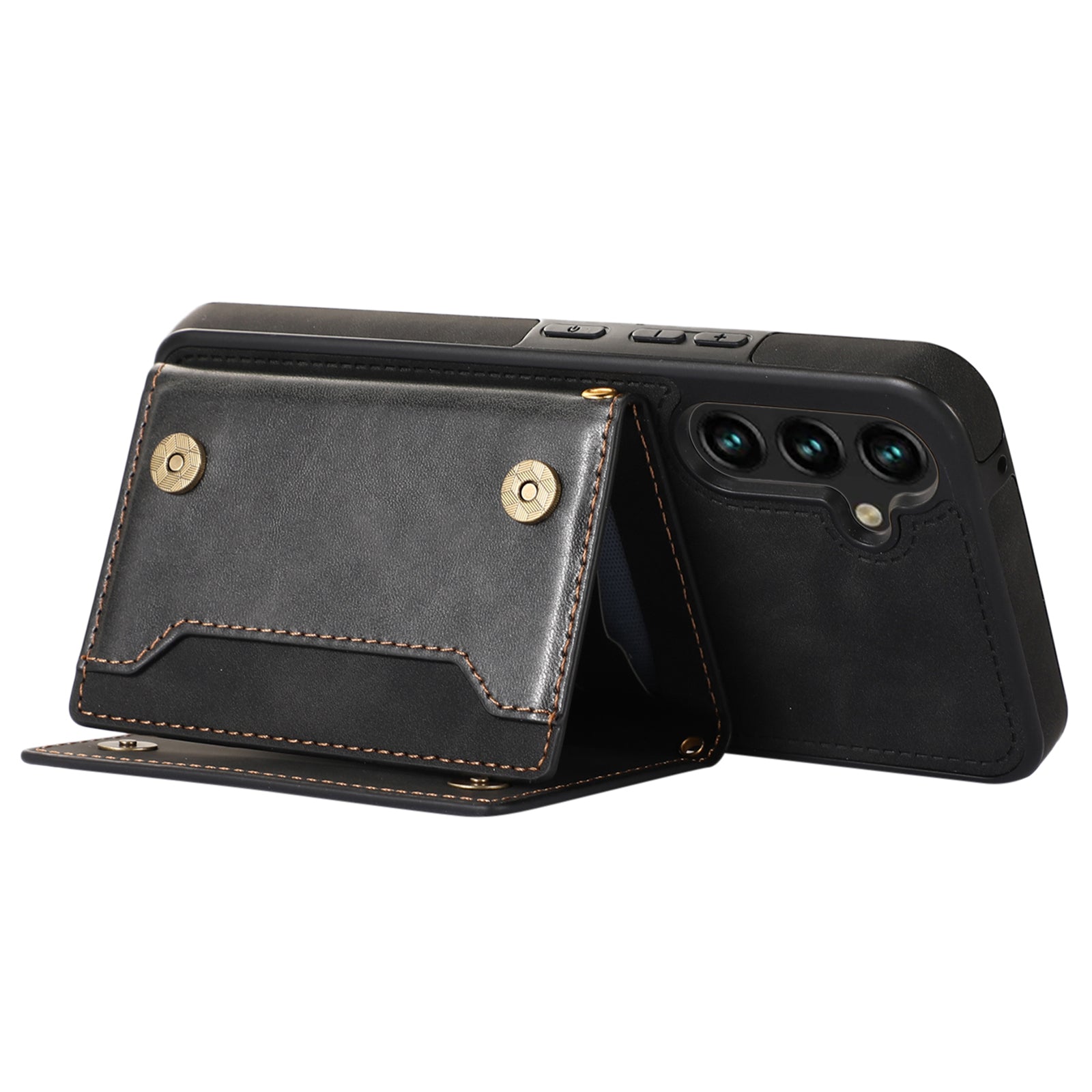 For Samsung Galaxy A16 5G  /  4G Case Wallet RFID Blocking TPU Leather Phone Cover with Lanyard - Black