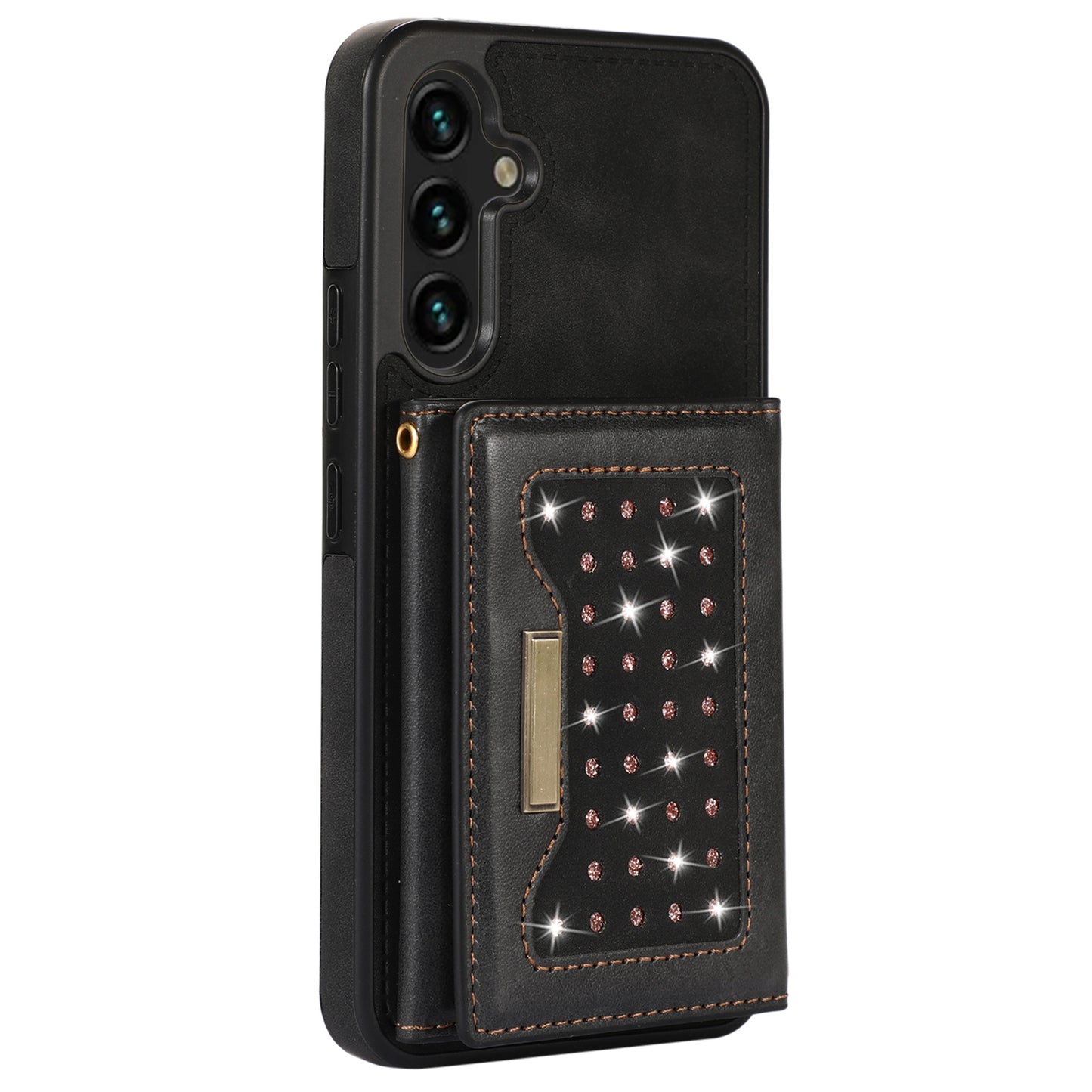 For Samsung Galaxy A16 5G  /  4G Case Wallet RFID Blocking TPU Leather Phone Cover with Lanyard - Black