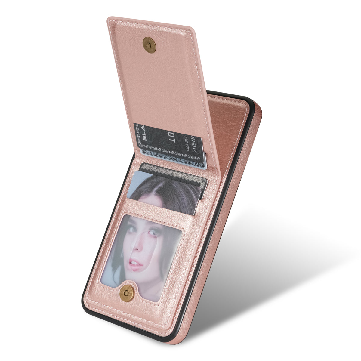 N.BEKUS For Samsung Galaxy A16 5G  /  4G Case Leather+TPU Kickstand Phone Cover with Card Holder - Pink