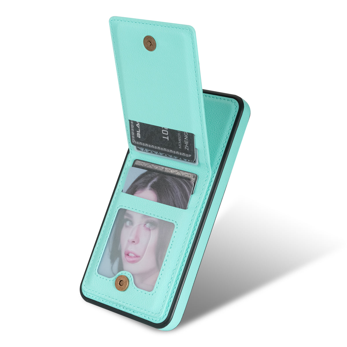 N.BEKUS For Samsung Galaxy A16 5G  /  4G Case Leather+TPU Kickstand Phone Cover with Card Holder - Green