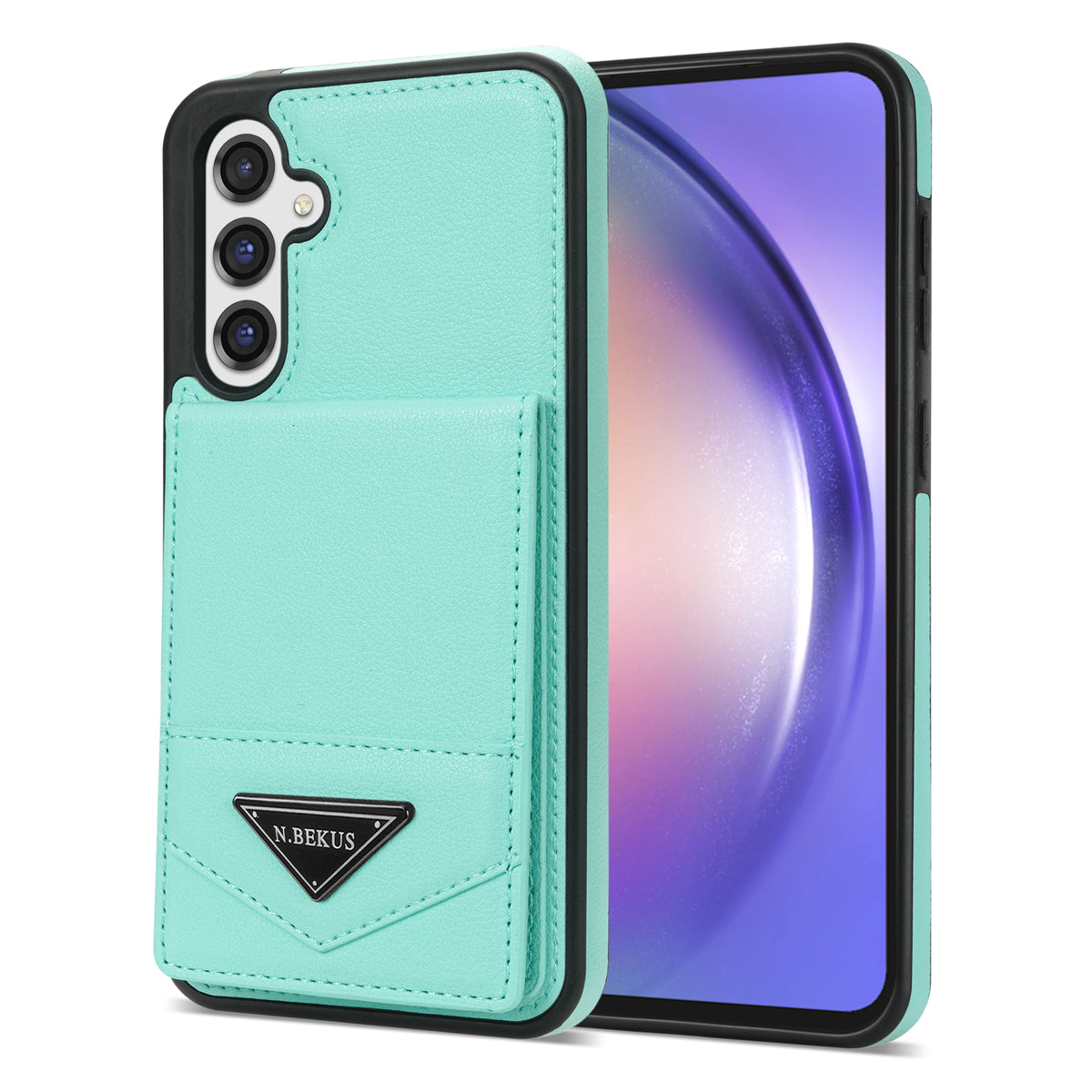 N.BEKUS For Samsung Galaxy A16 5G  /  4G Case Leather+TPU Kickstand Phone Cover with Card Holder - Green