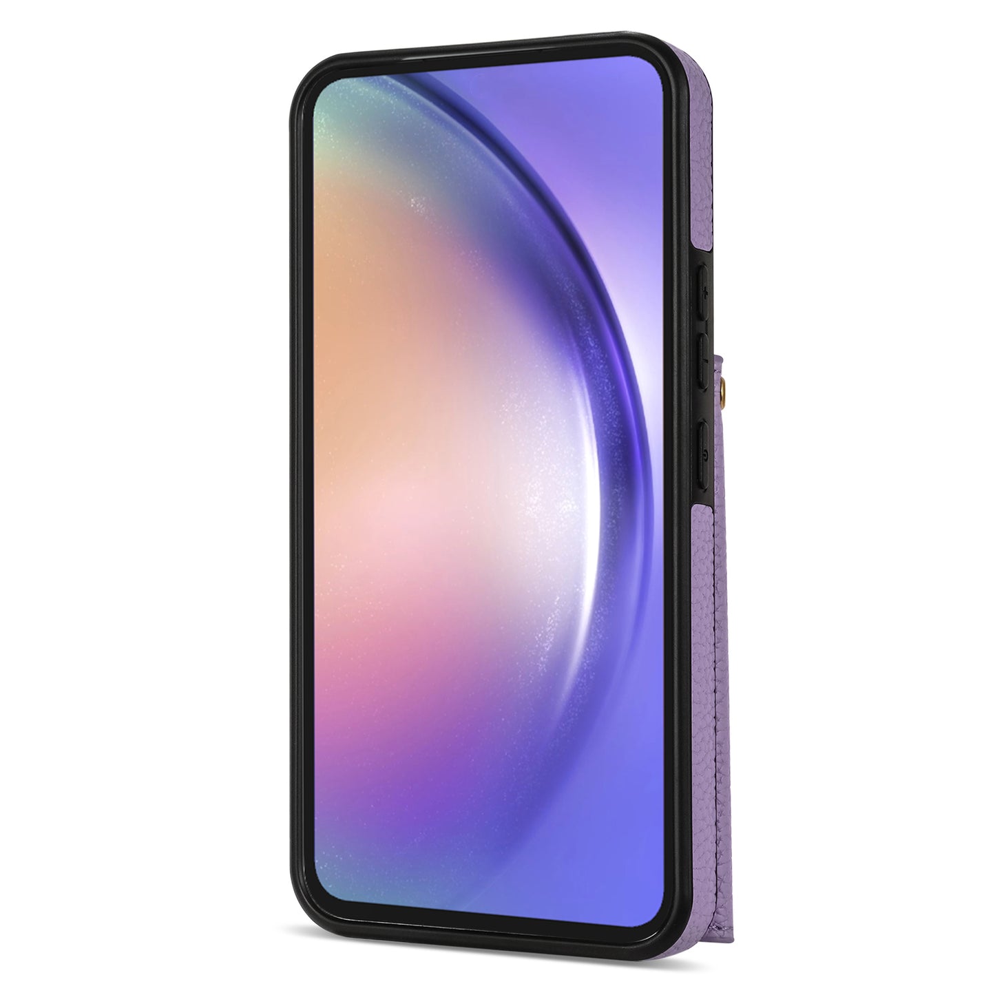 For Samsung Galaxy A16 4G / 5G Case Card Slots PU+TPU Cell Phone Cover with Long Strap - Purple