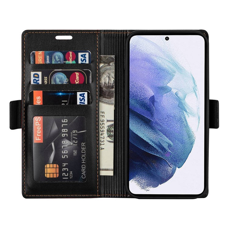 N.BEKUS For Samsung Galaxy S25 Ultra Leather Case Skin Touch Stand Wallet Phone Cover - Black