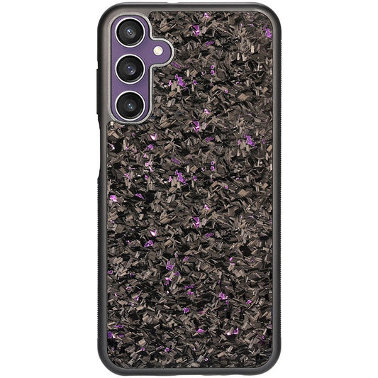 For Samsung Galaxy S23 FE Magnetic Case Forged Texture Aramid Fiber+TPU Anti-Slip Phone Cover - Purple