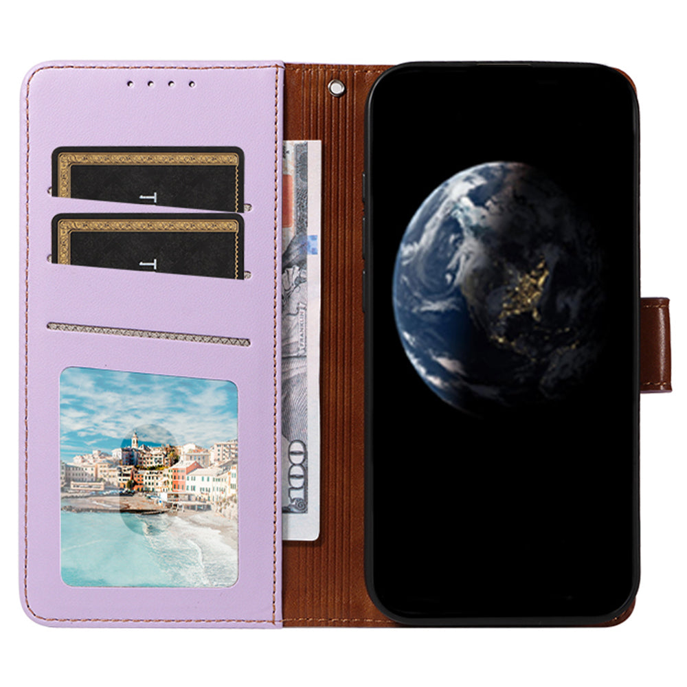 For Samsung Galaxy A16 4G / 5G Case RFID Blocking PU Leather Wallet Flip Phone Cover with Wrist Strap - Lavender Purple