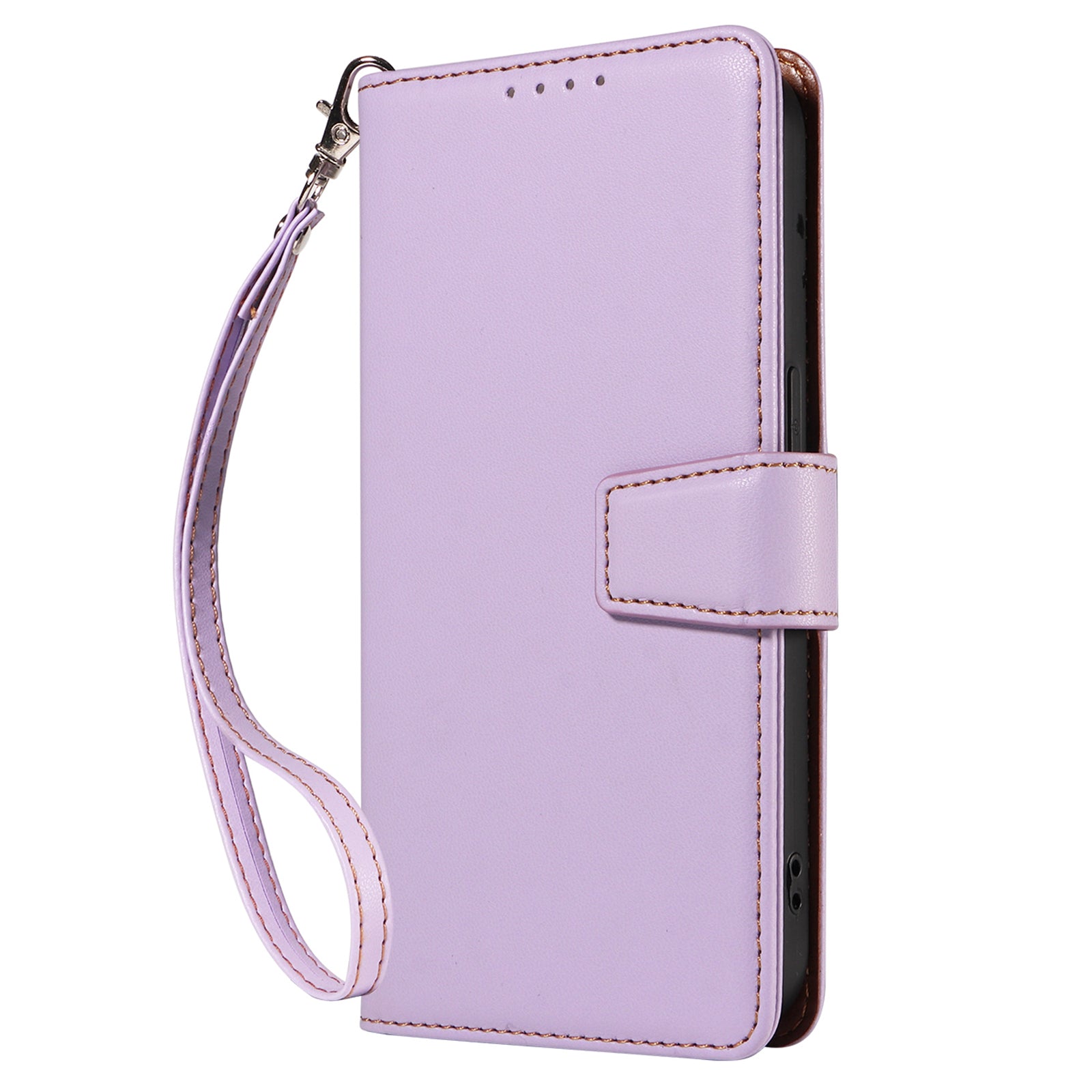 For Samsung Galaxy A16 4G / 5G Case RFID Blocking PU Leather Wallet Flip Phone Cover with Wrist Strap - Lavender Purple