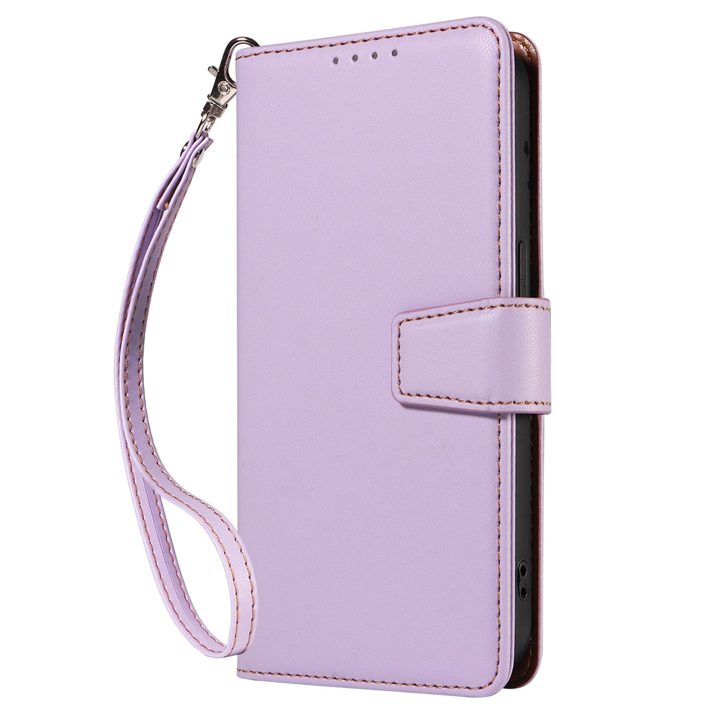 For Samsung Galaxy A16 4G / 5G Case RFID Blocking PU Leather Wallet Flip Phone Cover with Wrist Strap - Lavender Purple