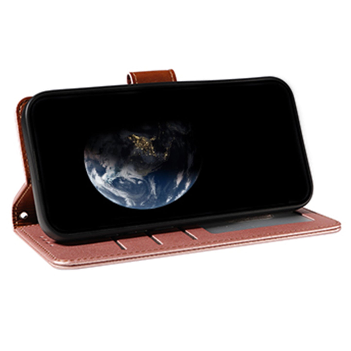 For Samsung Galaxy A16 4G / 5G Case RFID Blocking PU Leather Wallet Flip Phone Cover with Wrist Strap - Rose Gold