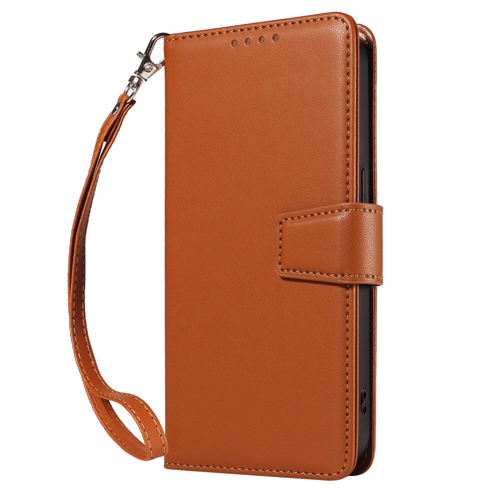 For Samsung Galaxy A16 4G / 5G Case RFID Blocking PU Leather Wallet Flip Phone Cover with Wrist Strap - Light Brown