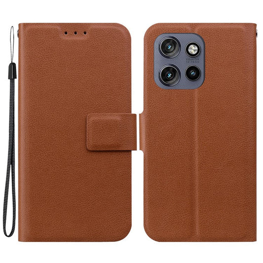 For Motorola Edge 50 Neo 5G / Moto S50 5G / Thinkphone 25 5G Case Ultra-Thin PU Leather + TPU Phone Cover with Card Slot - Brown