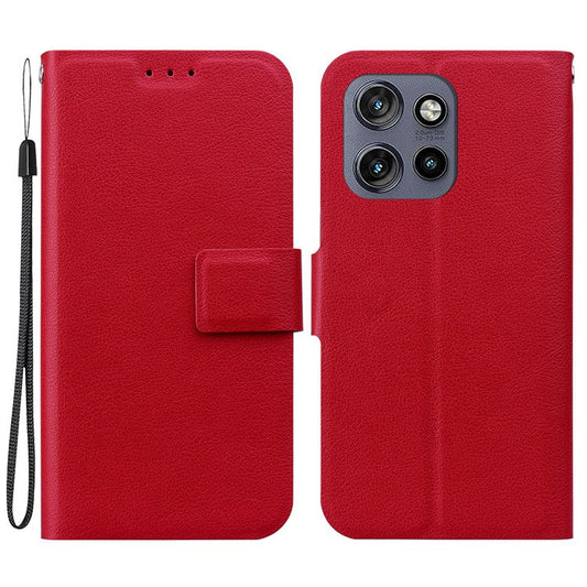 For Motorola Edge 50 Neo 5G / Moto S50 5G / Thinkphone 25 5G Case Ultra-Thin PU Leather + TPU Phone Cover with Card Slot - Red