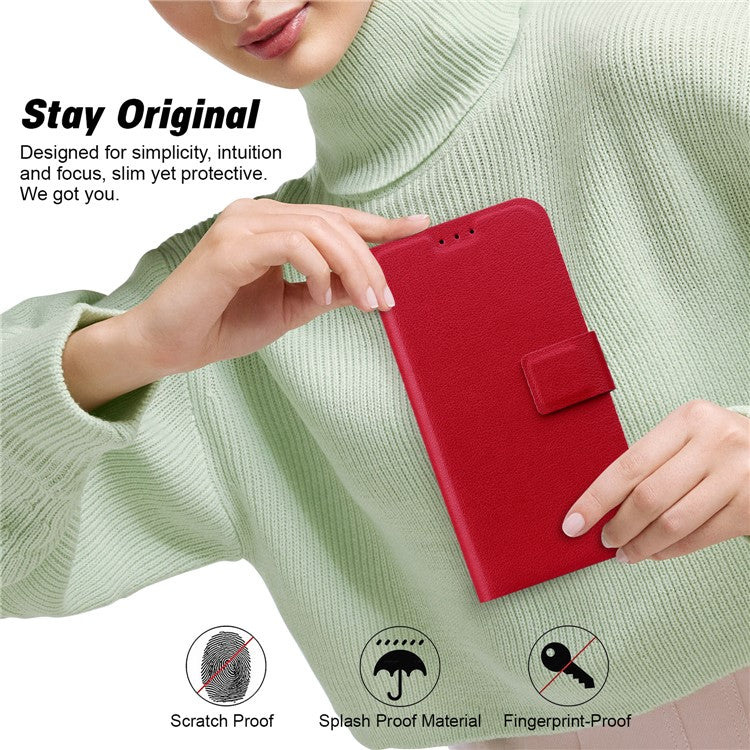 For Motorola Edge 50 Neo 5G / Moto S50 5G / Thinkphone 25 5G Case Ultra-Thin PU Leather + TPU Phone Cover with Card Slot - Red