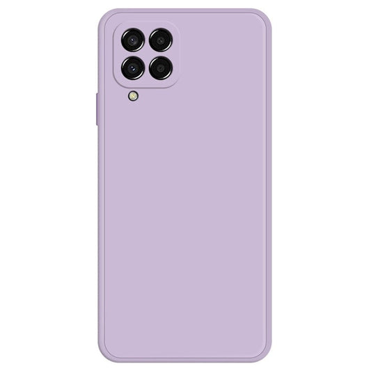 For Samsung Galaxy M33 5G (Global Version) Soft Microfiber Lining Smartphone Case, Anti-scratch Rubberized TPU Straight Edge Phone Back Cover - Purple