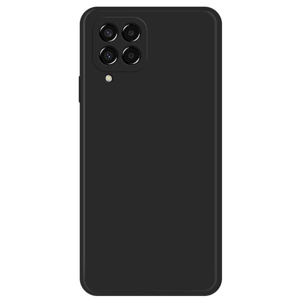 For Samsung Galaxy M33 5G (Global Version) Soft Microfiber Lining Smartphone Case, Anti-scratch Rubberized TPU Straight Edge Phone Back Cover - Black