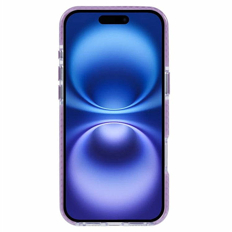 For iPhone 16 Clear Case TPU+PC Shockproof Phone Back Cover - Purple