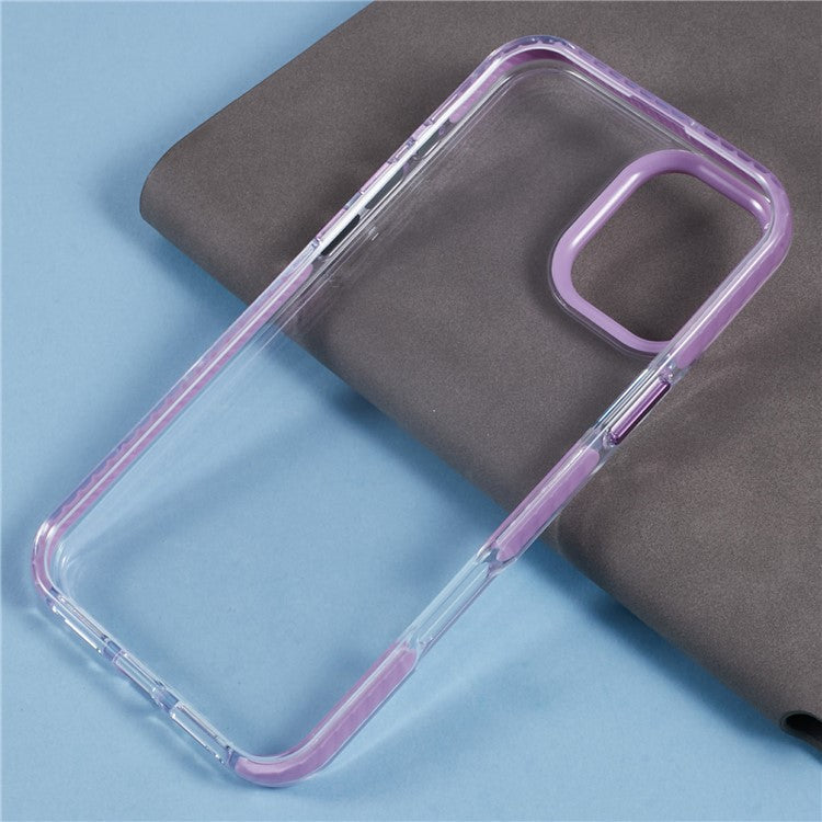 For iPhone 16 Clear Case TPU+PC Shockproof Phone Back Cover - Purple