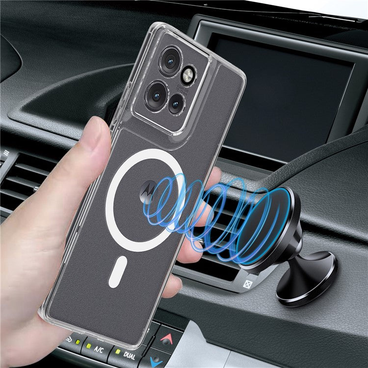 For Motorola Edge 50 Neo 5G / Moto S50 5G / Thinkphone 25 5G Clear Case TPU+Acrylic Magnetic Phone Cover Compatible with MagSafe